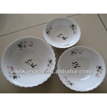 Haonai bulk multi-size white ceramic corrugated bowl